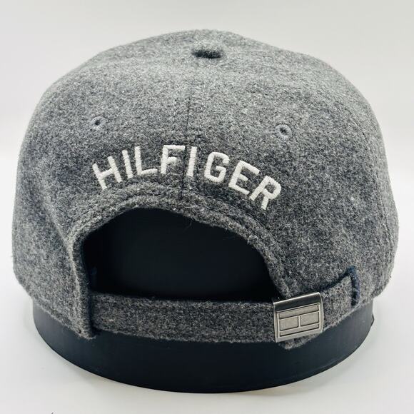 Tommy Hilfiger Hat Strapback Wool Blend Grey Mens Baseball Cap Adjustable OSFA - Picture 3 of 7